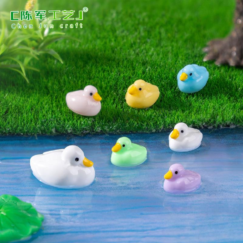 跨境新品微景观创意小鸭子公仔萌粒 DIY装饰品配件迷你树脂小摆件