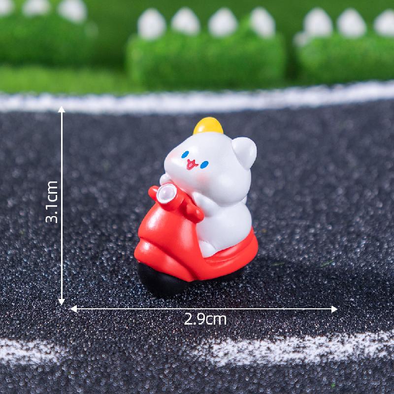Tiểu cảnh mèo đi xe đạp, búp bê DIY, phụ kiện treo xe hơi tiểu cảnh mini (ZC-599)
