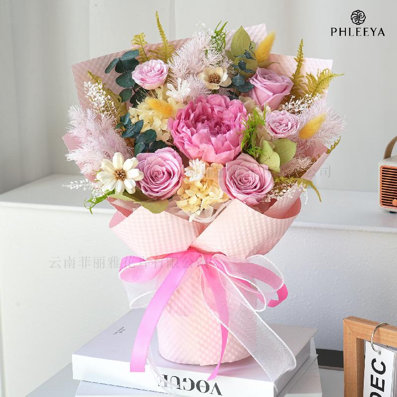 Bó hoa mẫu đơn vĩnh cửu quà giáo viên Thất Tịch Valentine (HK-29)