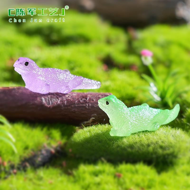 跨境外贸苔藓微景观夜光写实蜥蜴园艺造景 DIY装饰配件迷你小摆件