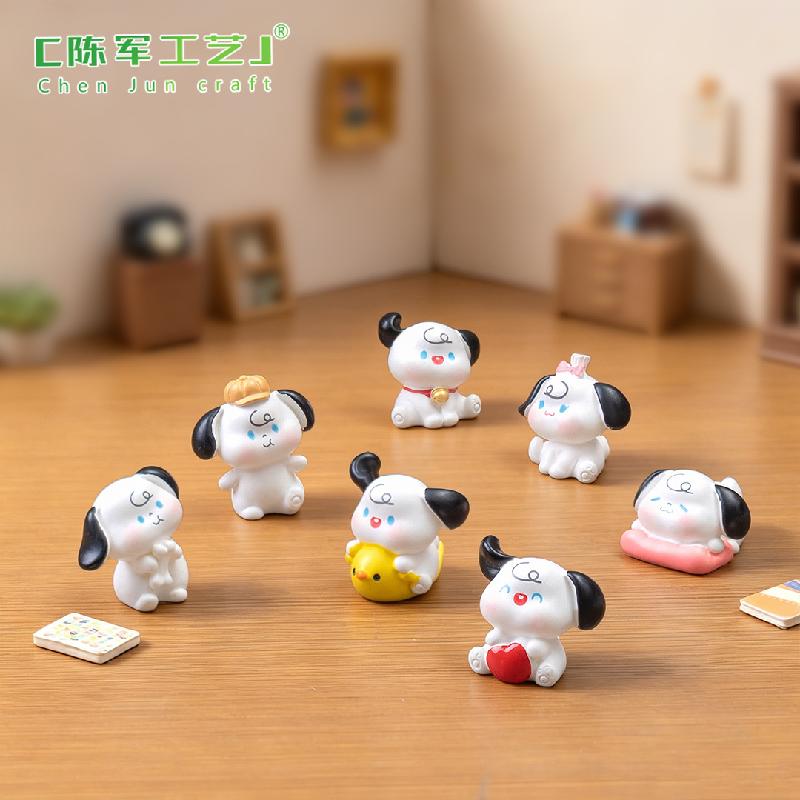 Tiểu cảnh chó con mini trang trí nhà búp bê và xe hơi (ZC-867)