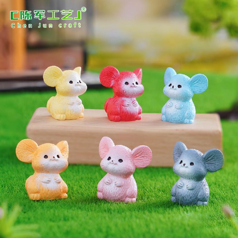 跨境外贸微景观创意田园小鼠园艺造景 DIY装饰配件迷你树脂小摆件
