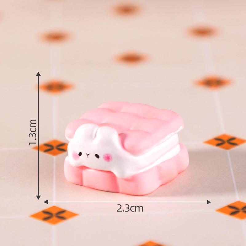 微景观创意兔兔饼干蛋糕仿真食玩 DIY奶油胶装饰品配件迷你小摆件