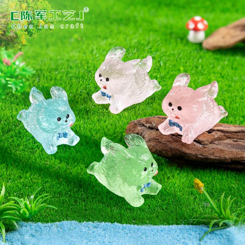 微景观创意夜光风雨小狗萌粒园艺造景 DIY装饰品挂配件迷你小摆件