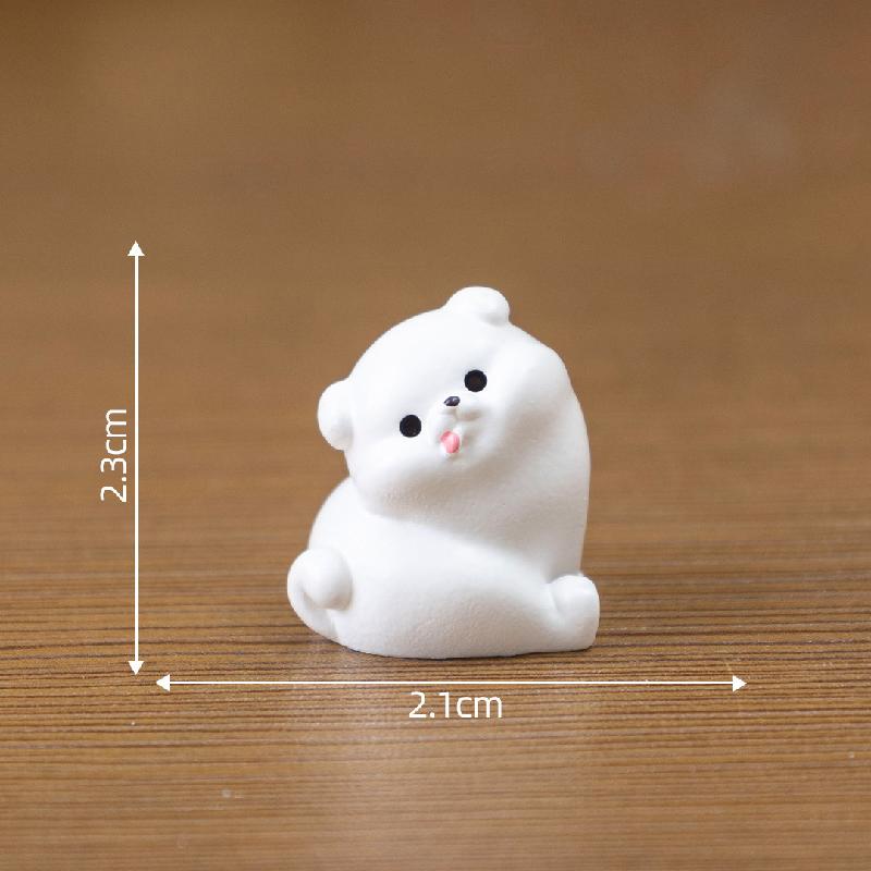 微景观创意可爱胖胖小白狗萌粒公仔 DIY装饰品配件迷你桌面小摆件