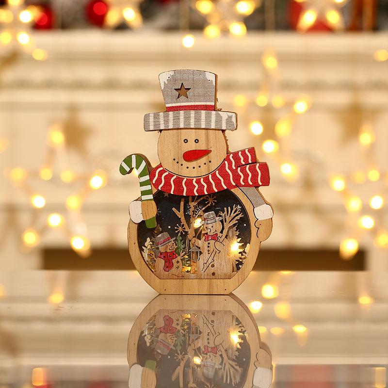 Sản phẩm mới: Đồ trang trí Giáng Sinh LED phát sáng, Santa gỗ, lý tưởng cho trang trí cây thông Noel và khách sạn.