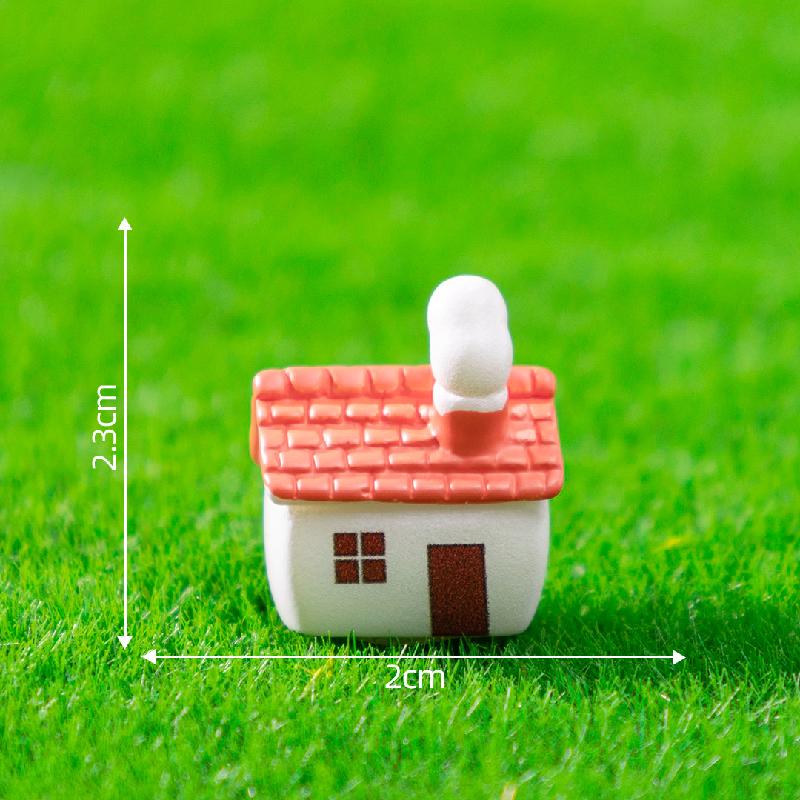 微景观创意红瓦烟囱乡村小房子园艺造景 DIY装饰品配件迷你小摆件