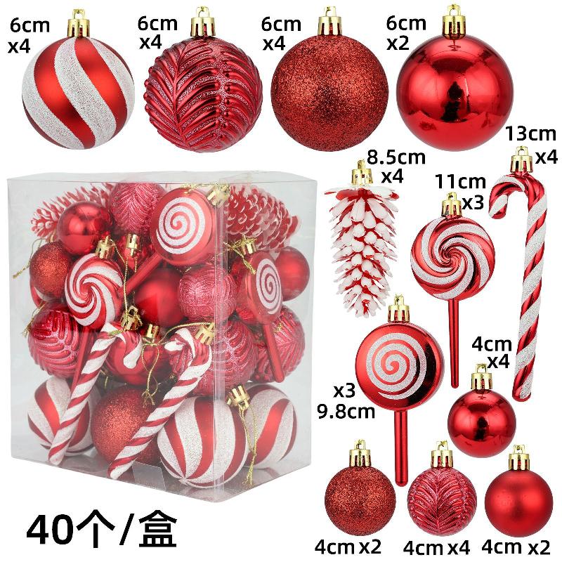 Trang trí Noel: Bộ bóng Noel 6cm/4cm, quà tặng hộp đẹp