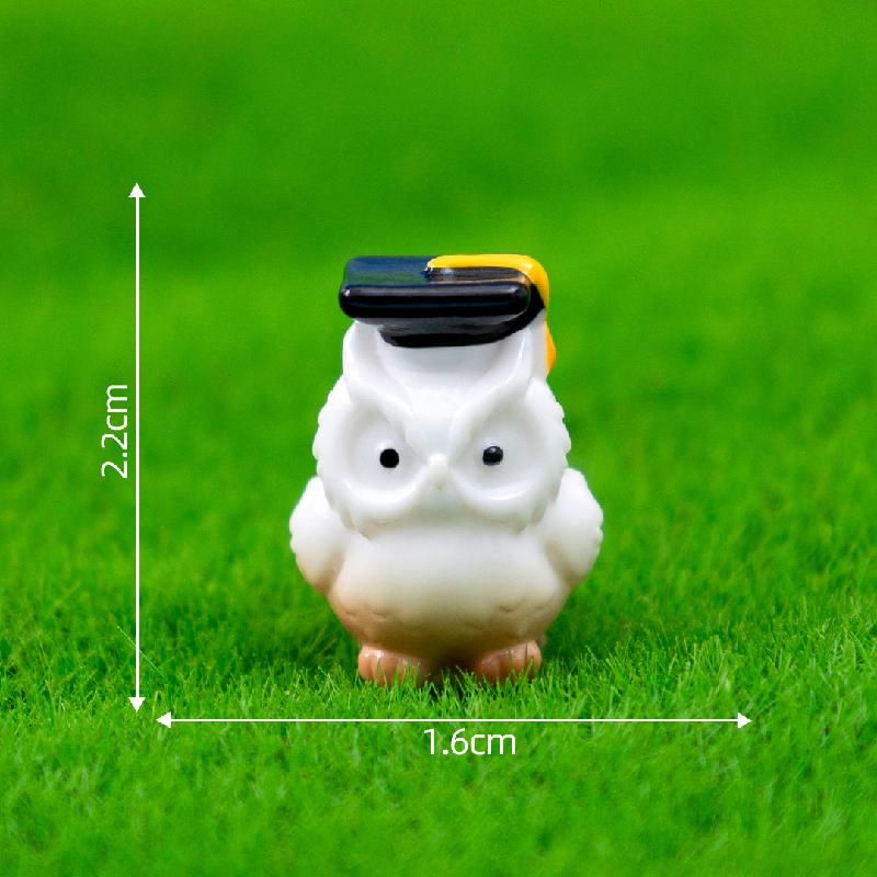 微景观博士青蛙猫头鹰博士帽园艺造景 DIY装饰品挂配件迷你小摆件