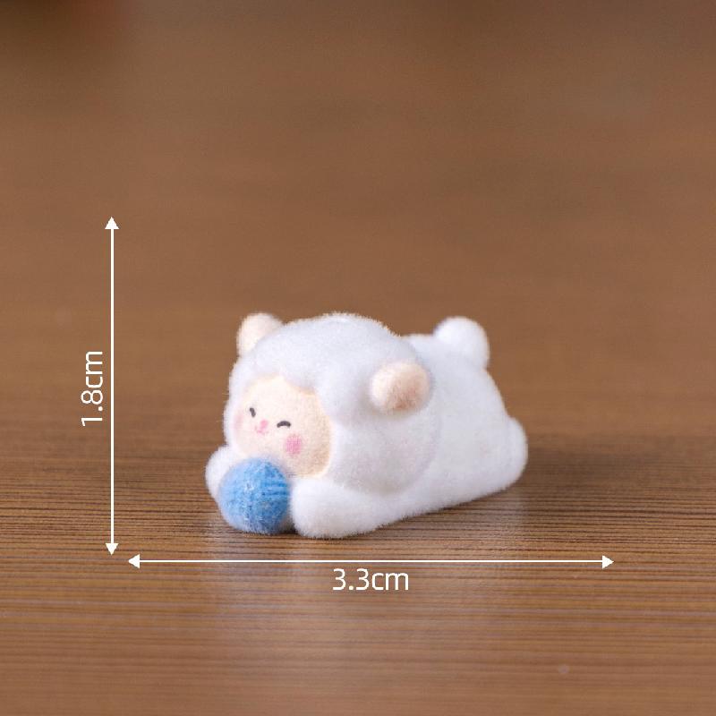 创意可爱小羊植绒公仔萌粒迷你小摆件 DIY装饰品钥匙扣包包挂配件