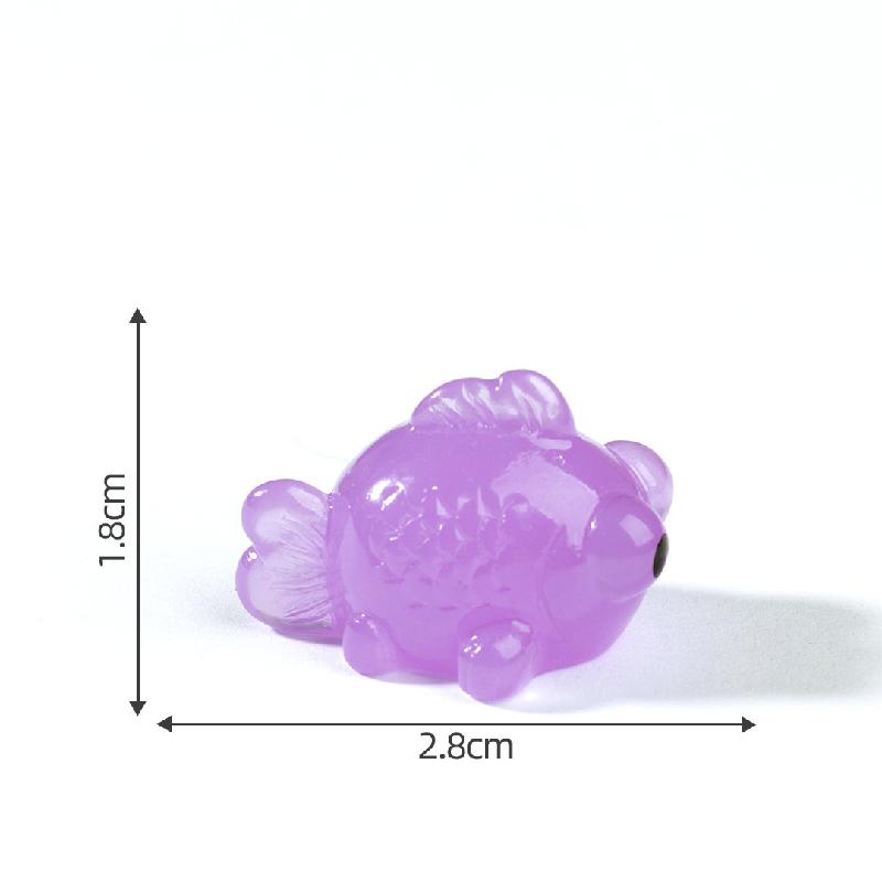 微景观夜光创意夜光小金鱼萌粒鱼缸造景 DIY装饰品配件迷你小摆件