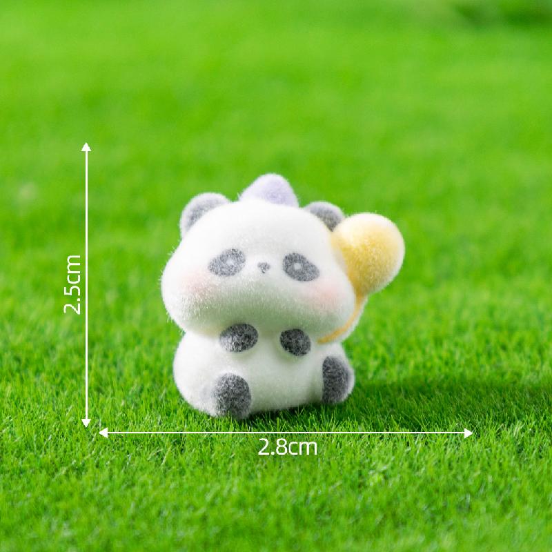 微景观创意可爱植绒公仔肉肉小熊猫萌粒 DIY装饰品配件迷你小摆件