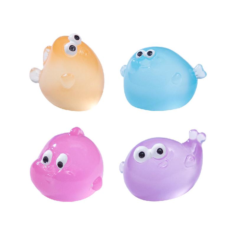 微景观创意夜光胖胖鱼海洋鱼缸造景造景 DIY装饰品配件迷你小摆件