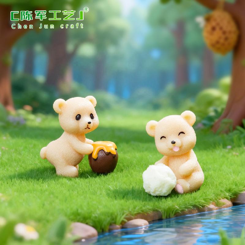 Tiểu cảnh gấu nhỏ với bóng tuyết, trang trí cây cảnh dễ thương (ZC-564)