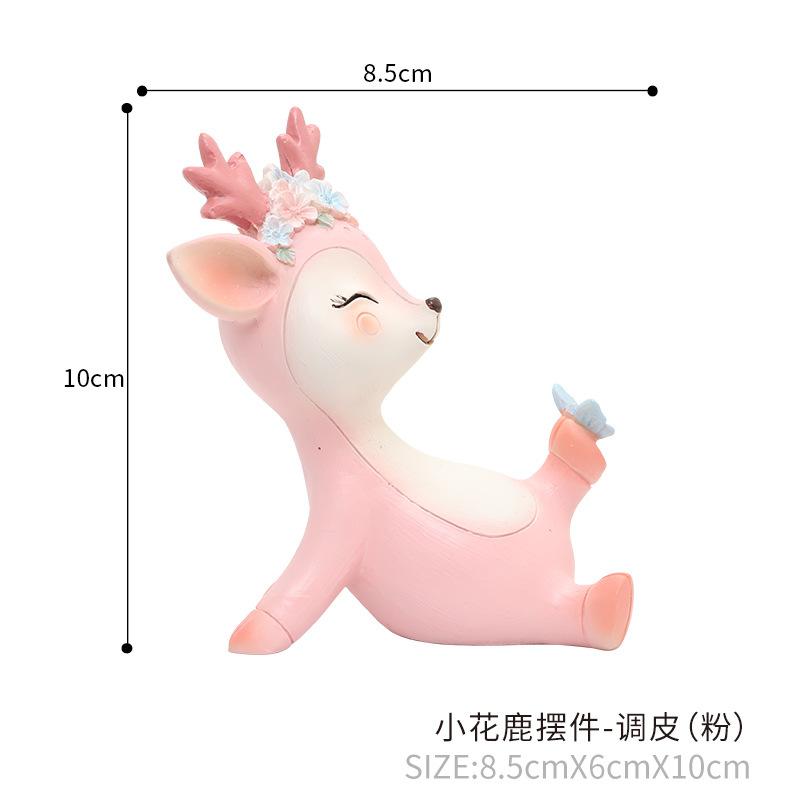 Tượng hươu resin phong cách Zakka, cặp hươu may mắn, đồ trang trí nhà và quà tặng (RG-261)