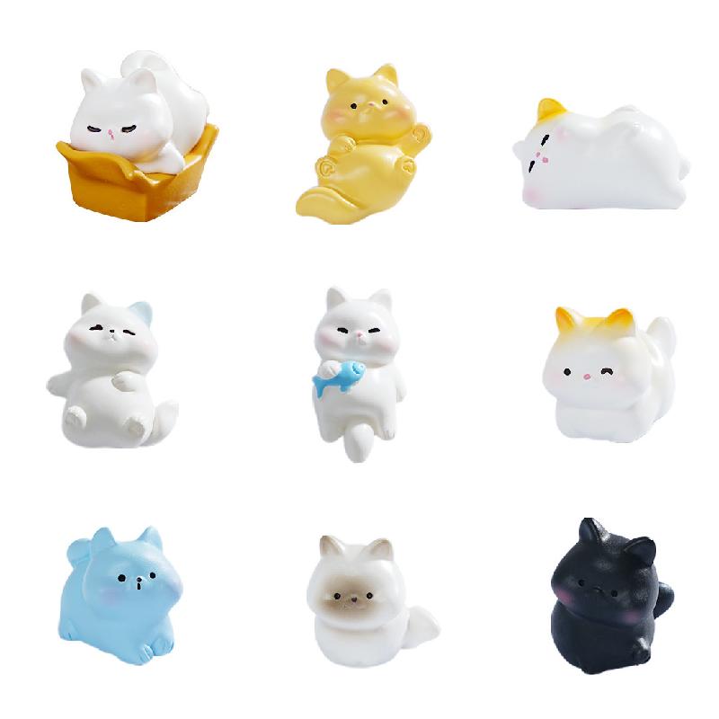 微景观创意迷你小猫娃娃屋 DIY装饰品挂配件迷你汽车载桌面小摆件