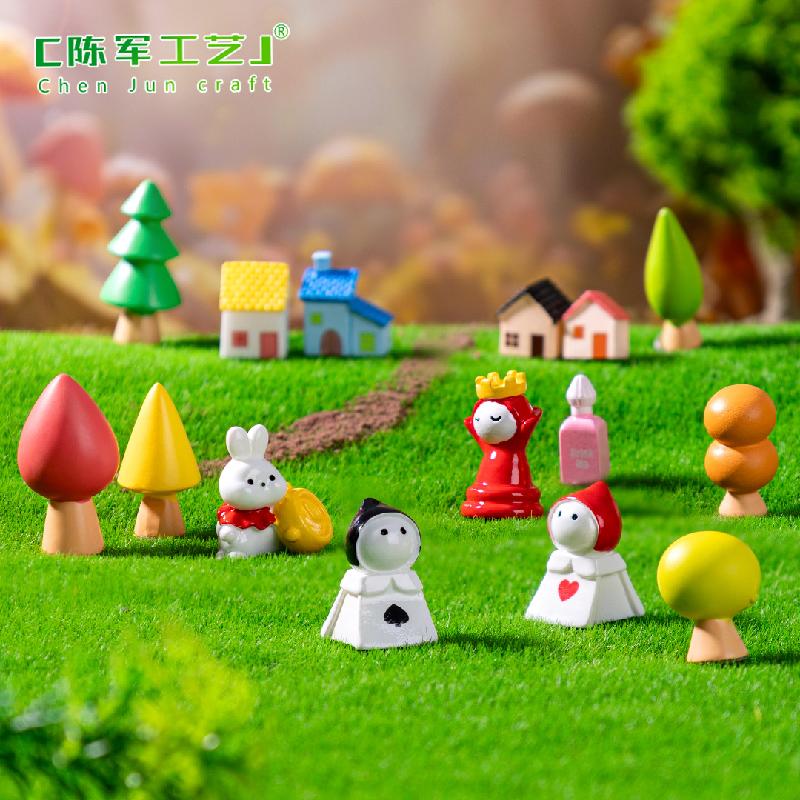 跨境微景观创意房子小树棋子园艺造景 DIY装饰品挂配件迷你小摆件