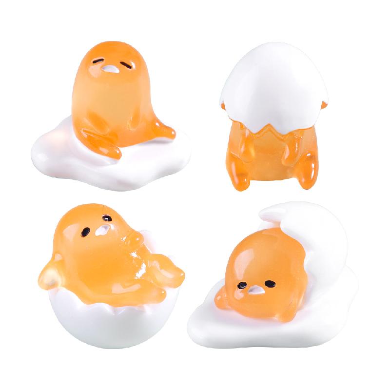 微景观创意可爱夜光懒蛋蛋公仔萌粒 DIY装饰品配件迷你桌面小摆件