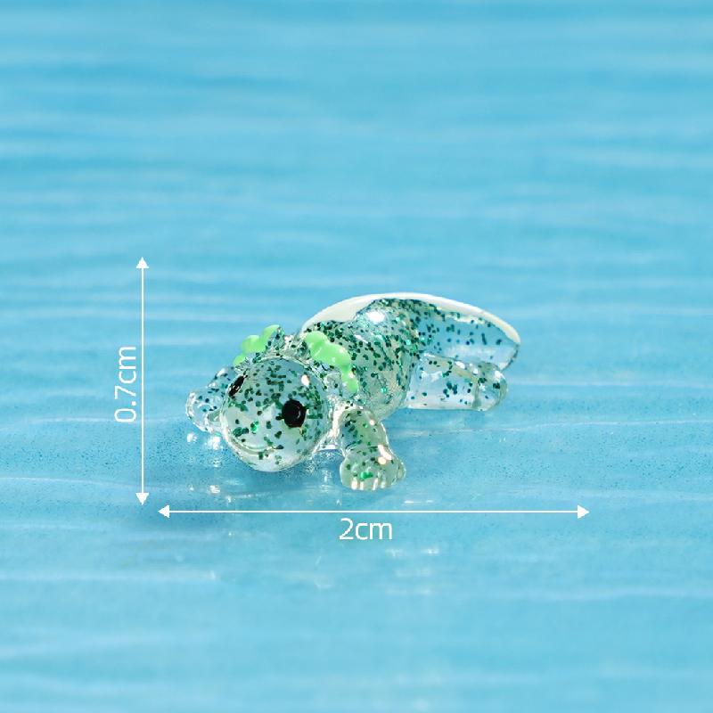 跨境新品微景观创意细闪动物乌龟蝾螈 DIY装饰配件迷你树脂小摆件