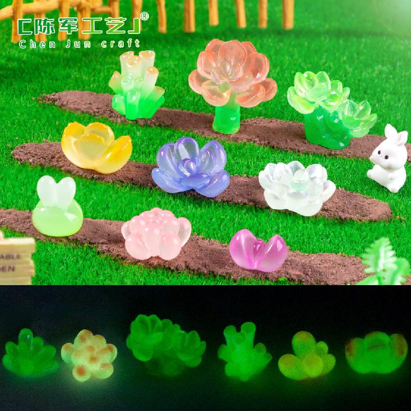 苔藓微景观创意夜光多肉盆栽花瓶植物造景 DIY装饰配件迷你小摆件