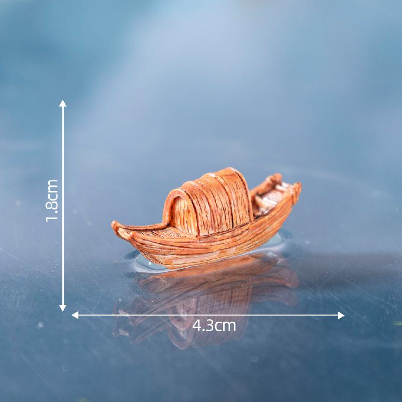 微景观创意船舶小船乌篷船古风造景 DIY装饰品配件迷你树脂小摆件