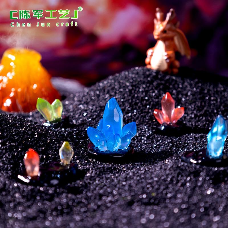 跨境外贸微景观创意夜光水晶喷火龙公仔 DIY装饰品配件迷你小摆件