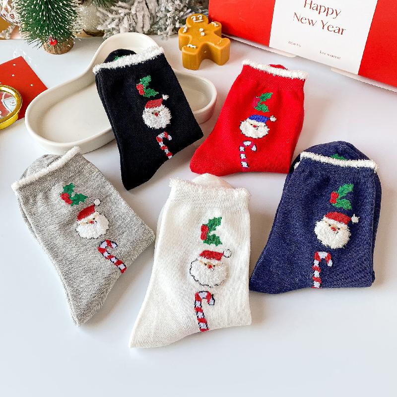 Tất Giáng Sinh nữ: tất Santa, tất tuần lộc, tất cao cổ, thời trang mùa thu đông, sản phẩm mới từ Zhuji.