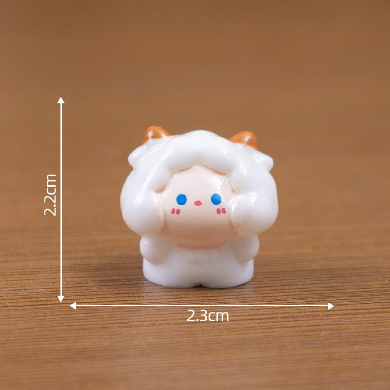 微景观创意豆丁小动物小猪猫咪萌粒公仔 DIY装饰品配件迷你小摆件