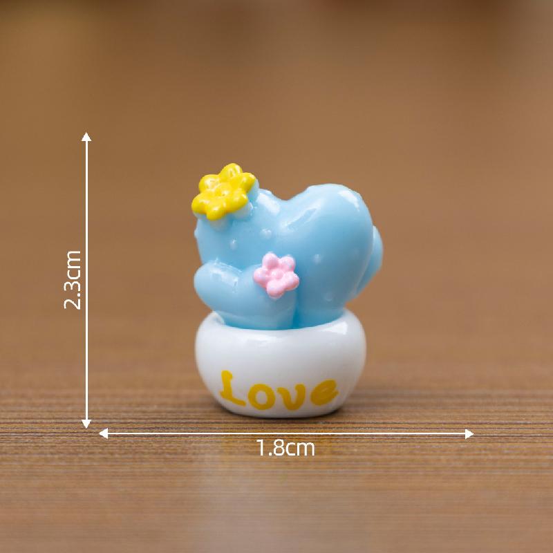 微景观创意粉嫩仙人掌多肉植物盆栽娃屋 DIY装饰品配件树脂小摆件