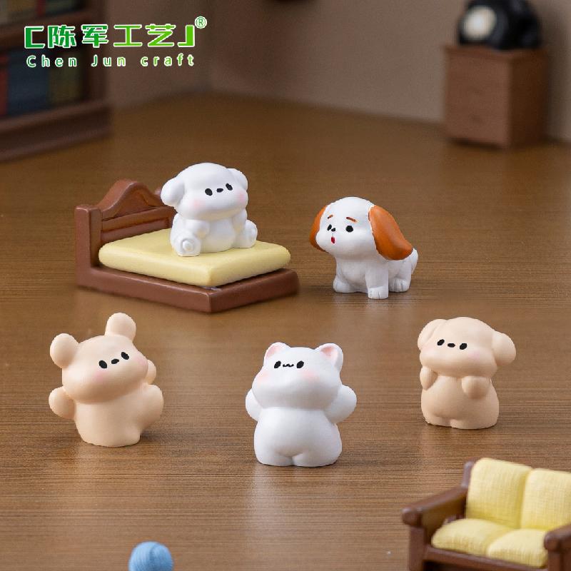 微景观创意可爱小猫小狗公仔娃娃屋 DIY装饰品配件迷你桌面小摆件