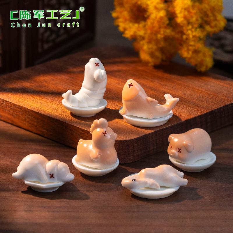 微景观创意光变动物烤鸭烤鸡仿真食玩 DIY装饰配件迷你桌面小摆件