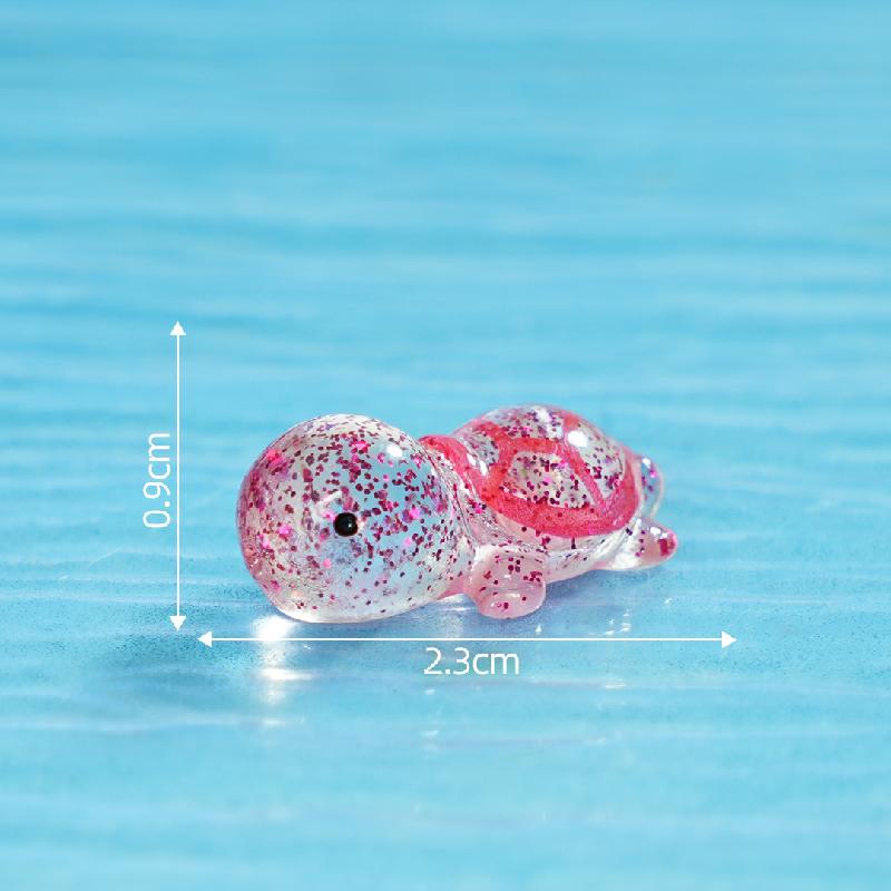 跨境新品微景观创意细闪动物乌龟蝾螈 DIY装饰配件迷你树脂小摆件