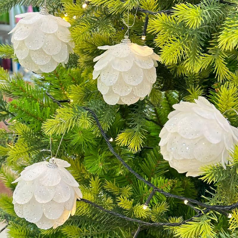 Bộ trang trí Noel: Bóng bông tuyết, hoàn hảo cho không gian