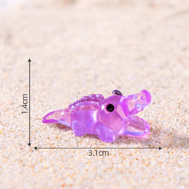 跨境外贸微景观创意夜光大嘴鳄鱼萌粒 DIY装饰品挂配件迷你小摆件