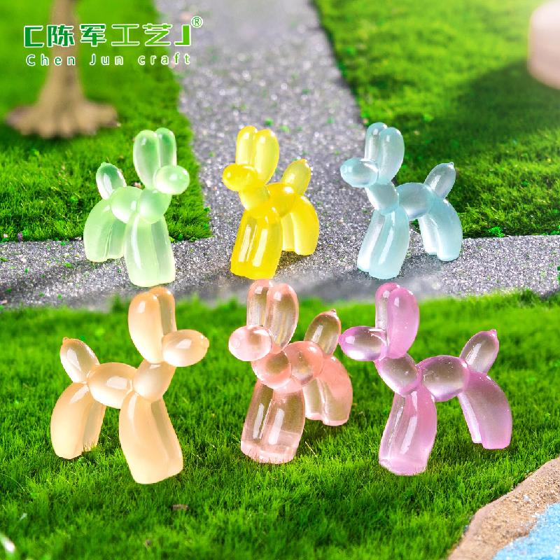 微景观创意夜光气球小狗 园艺造景DIY装饰品挂配件迷你桌面小摆件