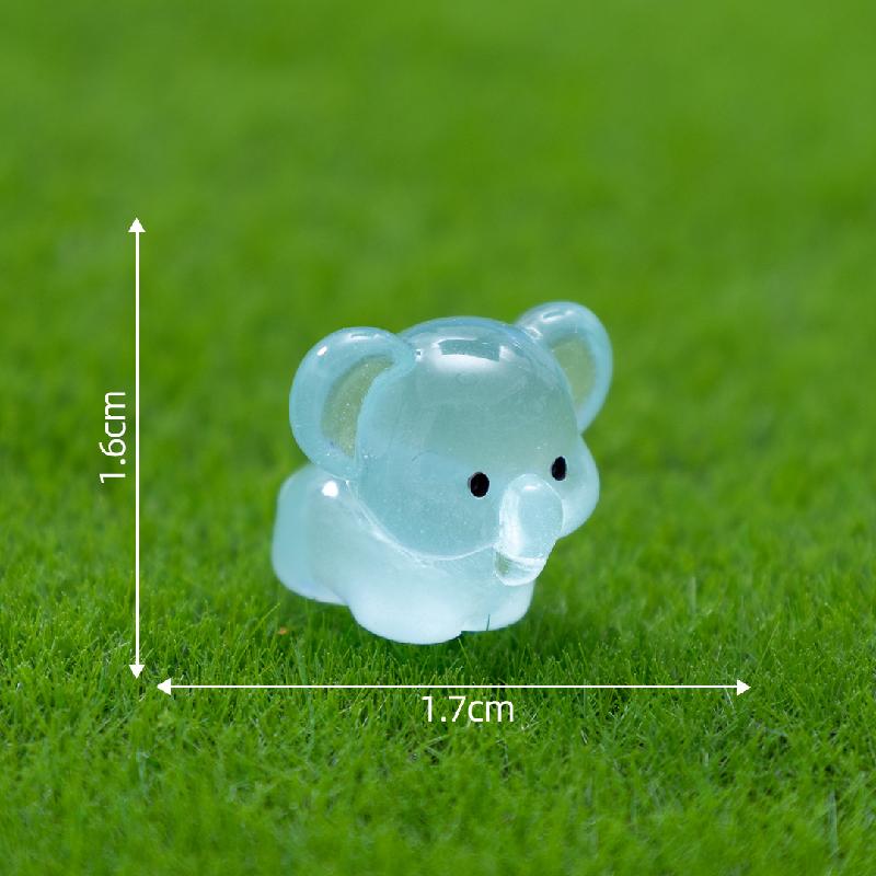 微景观创意夜光小象萌粒园艺造景 DIY装饰品挂配件迷你树脂小摆件