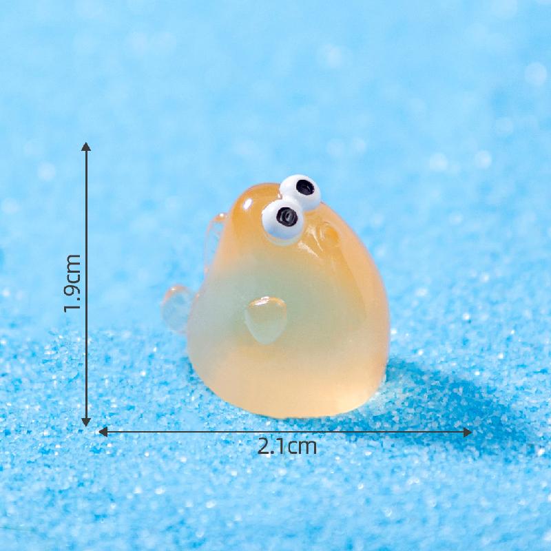 微景观创意夜光胖胖鱼海洋鱼缸造景造景 DIY装饰品配件迷你小摆件