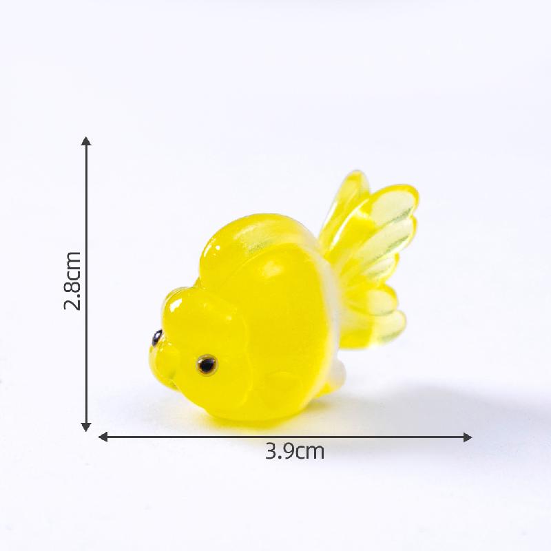 微景观创意夜光福寿小锦鲤鱼儿海洋造景 DIY装饰品配件迷你小摆件