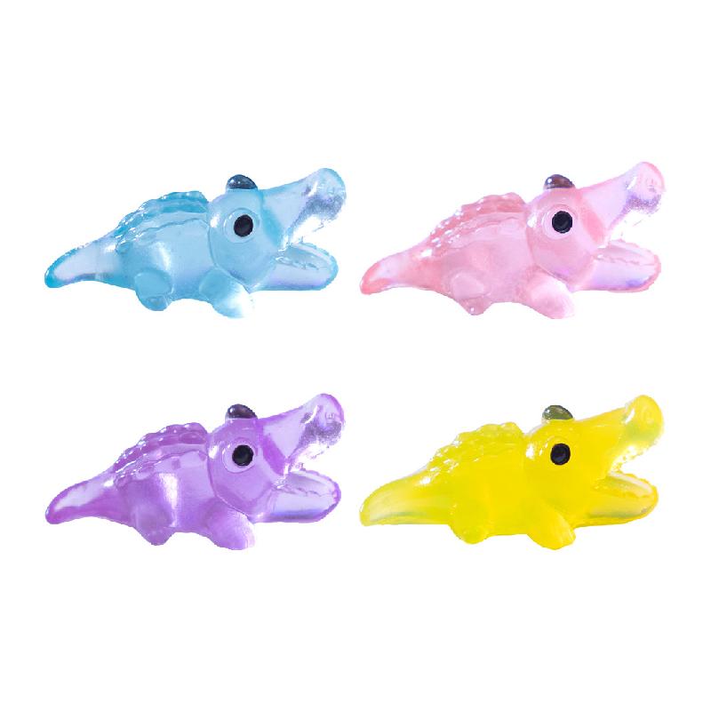 跨境外贸微景观创意夜光大嘴鳄鱼萌粒 DIY装饰品挂配件迷你小摆件