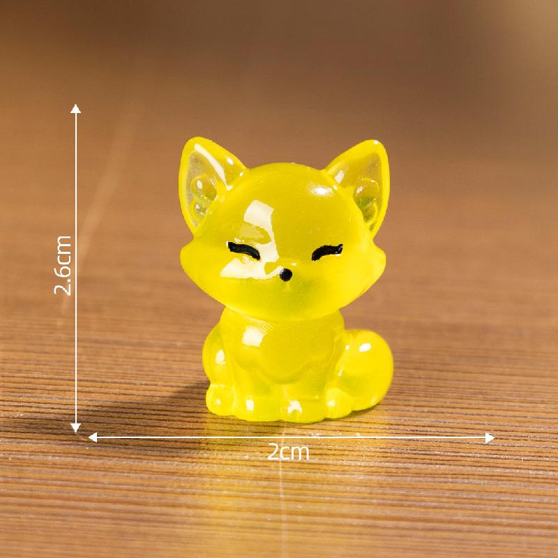 微景观创意夜光小狐狸动物盲袋配件 DIY装饰品配件迷你树脂小摆件