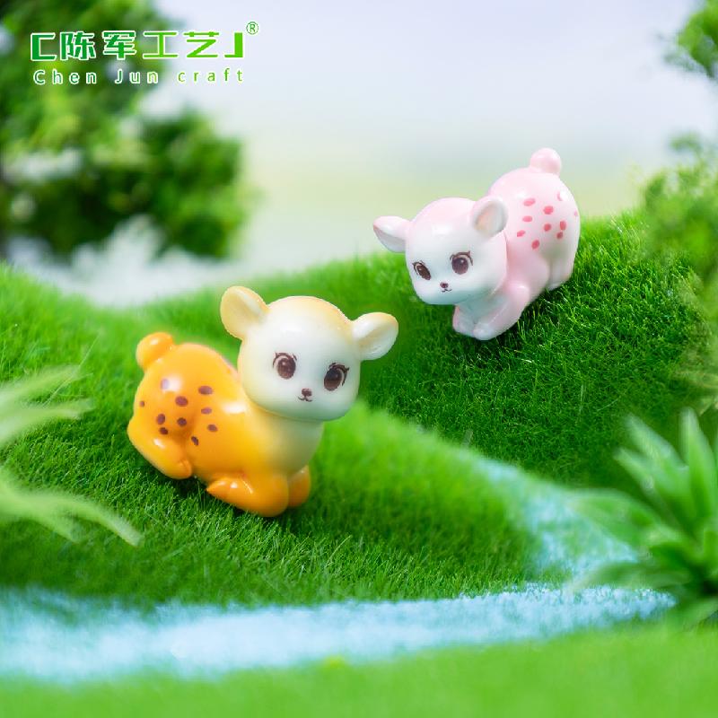 微景观创意如意鹿鹿公仔园艺造景 DIY装饰品挂配件迷你树脂小摆件