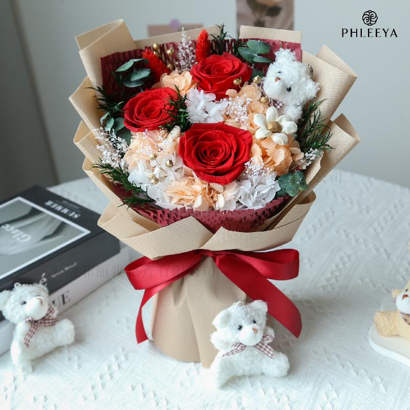 Bó hoa hồng vĩnh cửu quà giáo viên Thất Tịch Valentine cao cấp (HK-40)