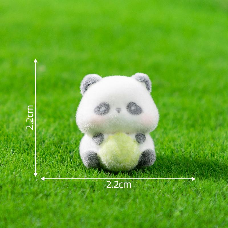 微景观创意可爱植绒公仔肉肉小熊猫萌粒 DIY装饰品配件迷你小摆件