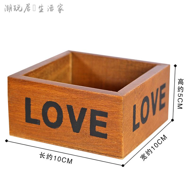 Chậu gỗ love tiểu cảnh đa năng cho cây cảnh (BS-3)