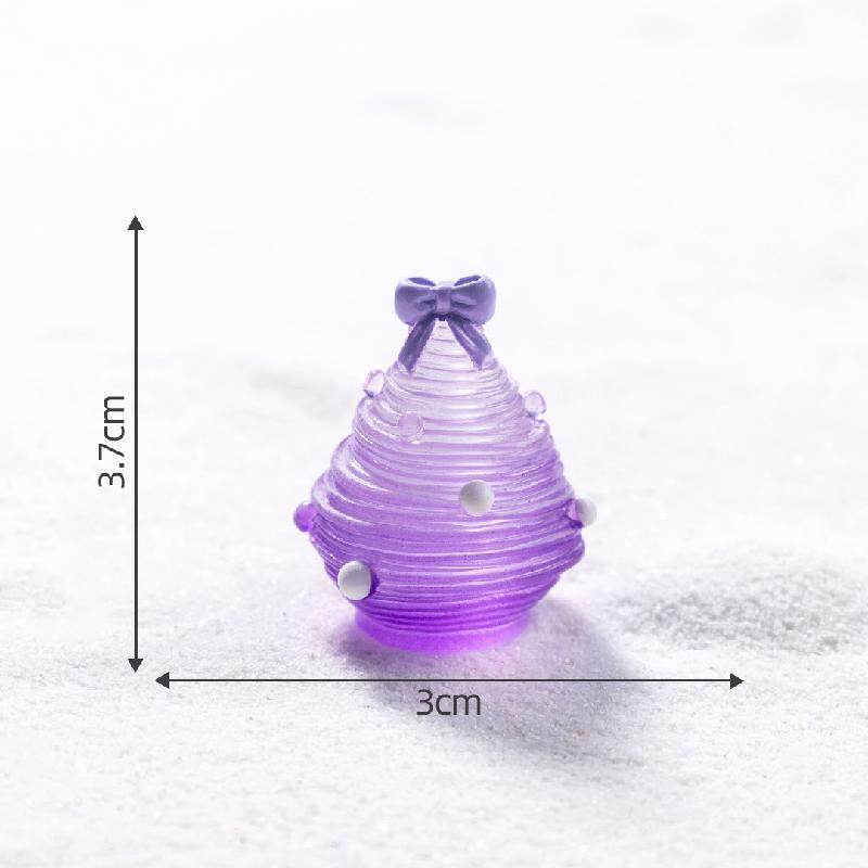 跨境微景观创意夜光拉丝圣诞树雪地造景 DIY装饰品配件迷你小摆件