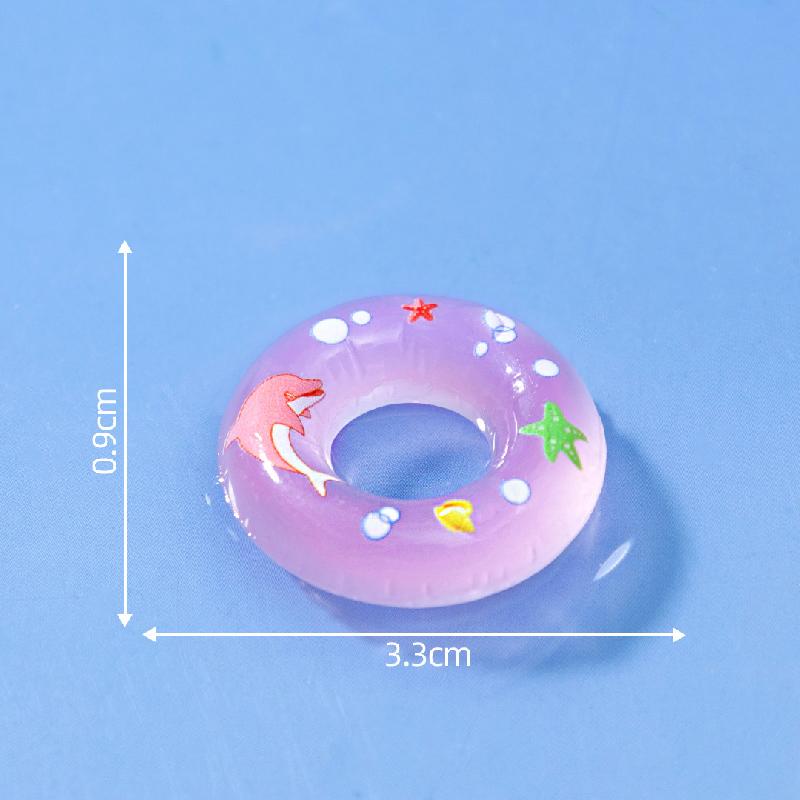 微景观创意游泳圈气垫船海洋动物水族造景 DIY装饰配件迷你小摆件