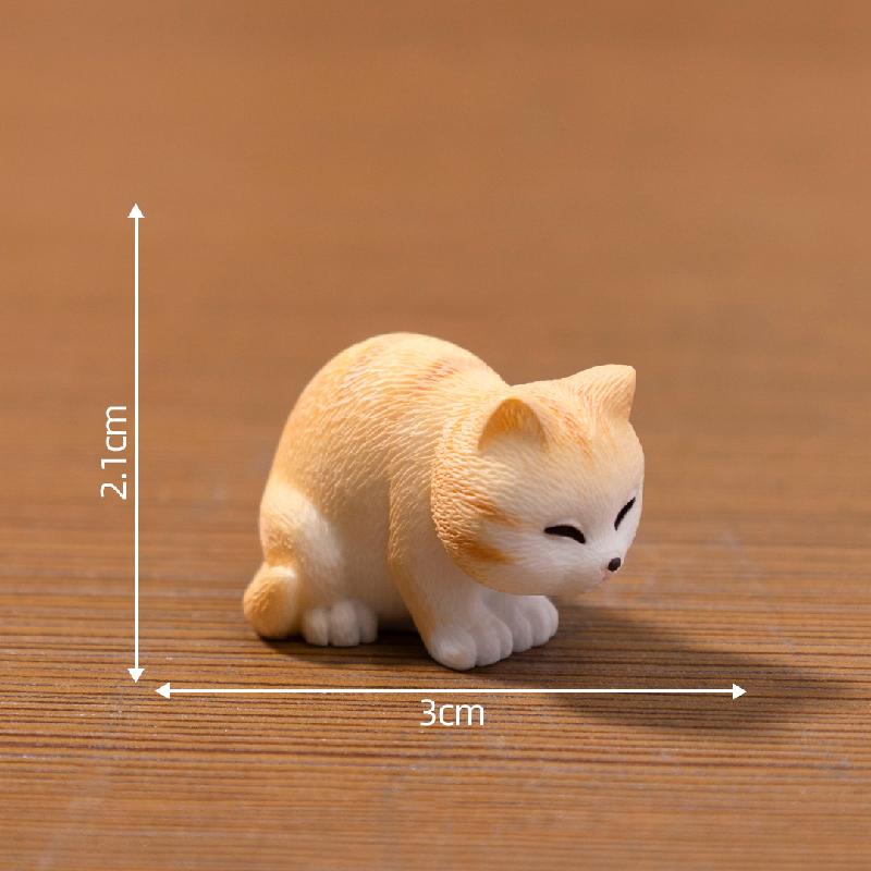 微景观创意可爱调皮捞鱼小花猫娃娃屋 DIY装饰配件迷你微缩小摆件