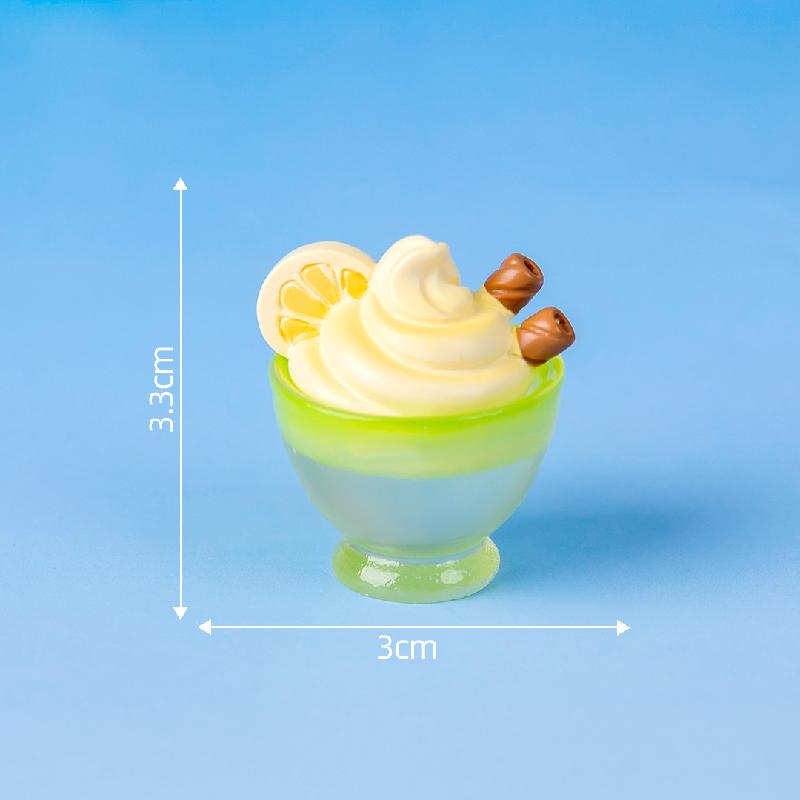 Kem ice cream giả bằng kem nhựa - phụ kiện trang trí 3D, mô hình mini bằng resin (ZC-1416)