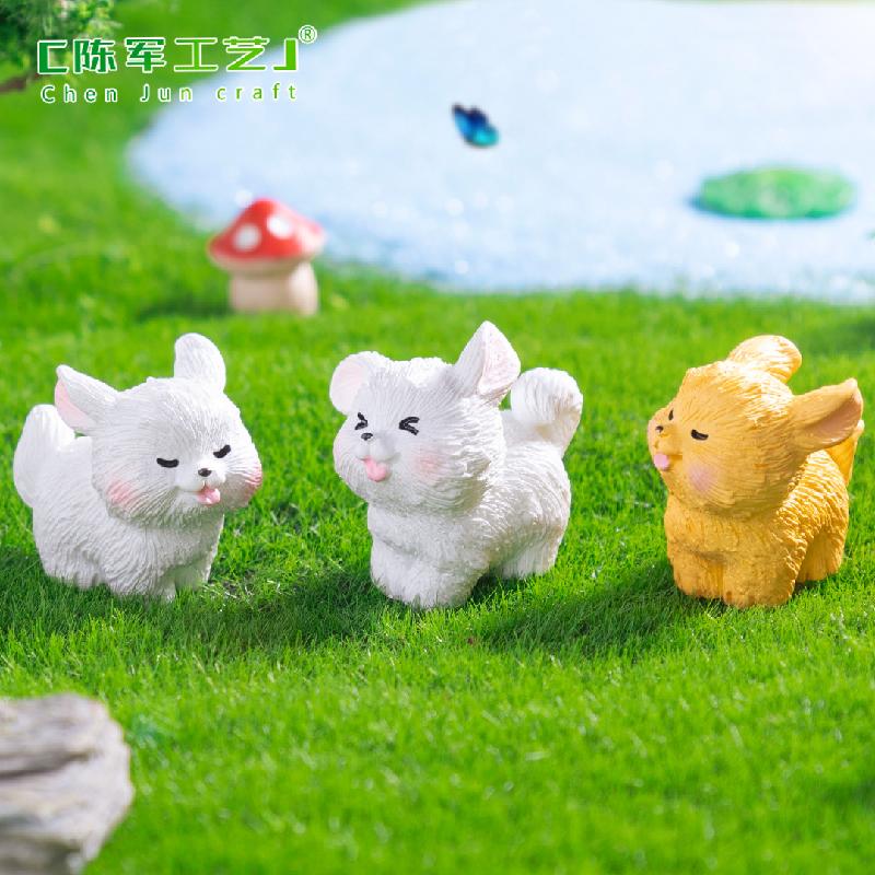 微景观创意潦草小白狗园艺造景 DIY装饰品配件迷你汽车桌面小摆件