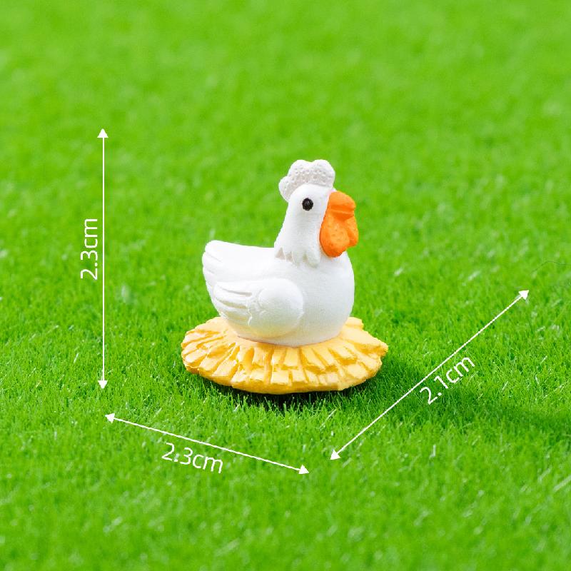 Tiểu cảnh gia đình gà mini PVC trang trí chậu cây DIY (ZC-953)